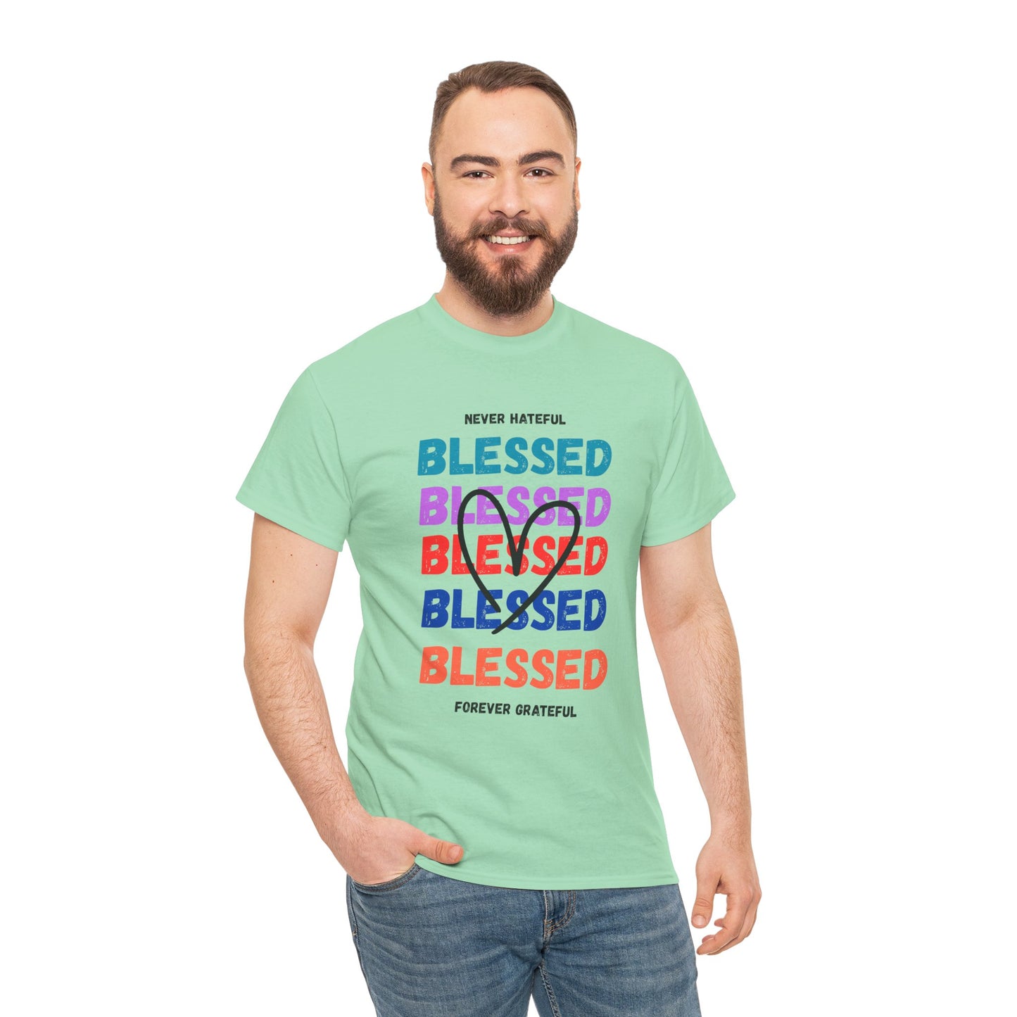 Blessed Grateful Colorful Christian T-Shirt | Positive Faith-Based Tee for Men & Women