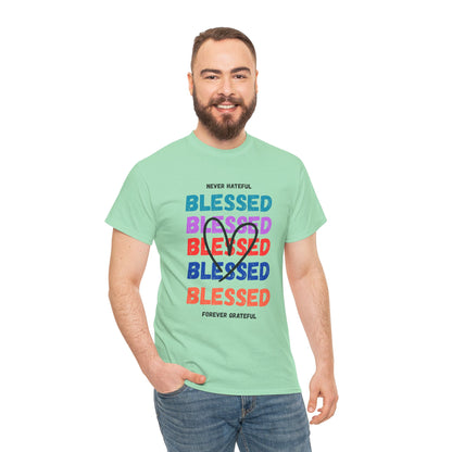 Blessed Grateful Colorful Christian T-Shirt | Positive Faith-Based Tee for Men & Women