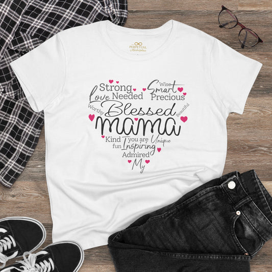 Blessed Mama Tee, Women's Inspirational Shirt, Gift for Mothers, Mother's Day Gift, Cotton T-Shirt for Moms, Heartfelt Mama Apparel