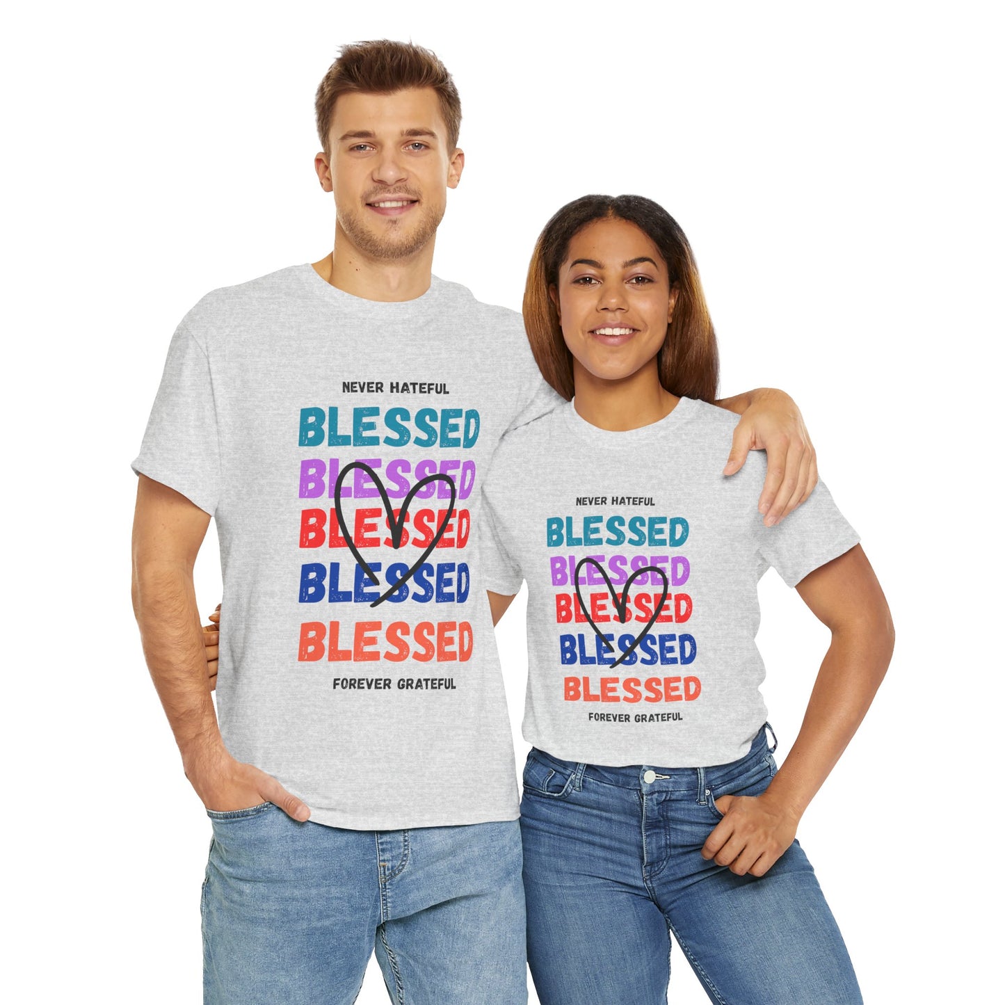 Blessed Grateful Colorful Christian T-Shirt | Positive Faith-Based Tee for Men & Women