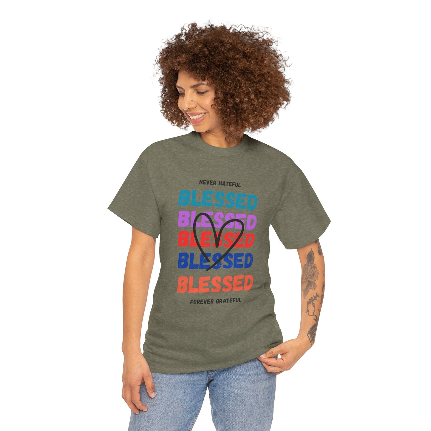 Blessed Grateful Colorful Christian T-Shirt | Positive Faith-Based Tee for Men & Women
