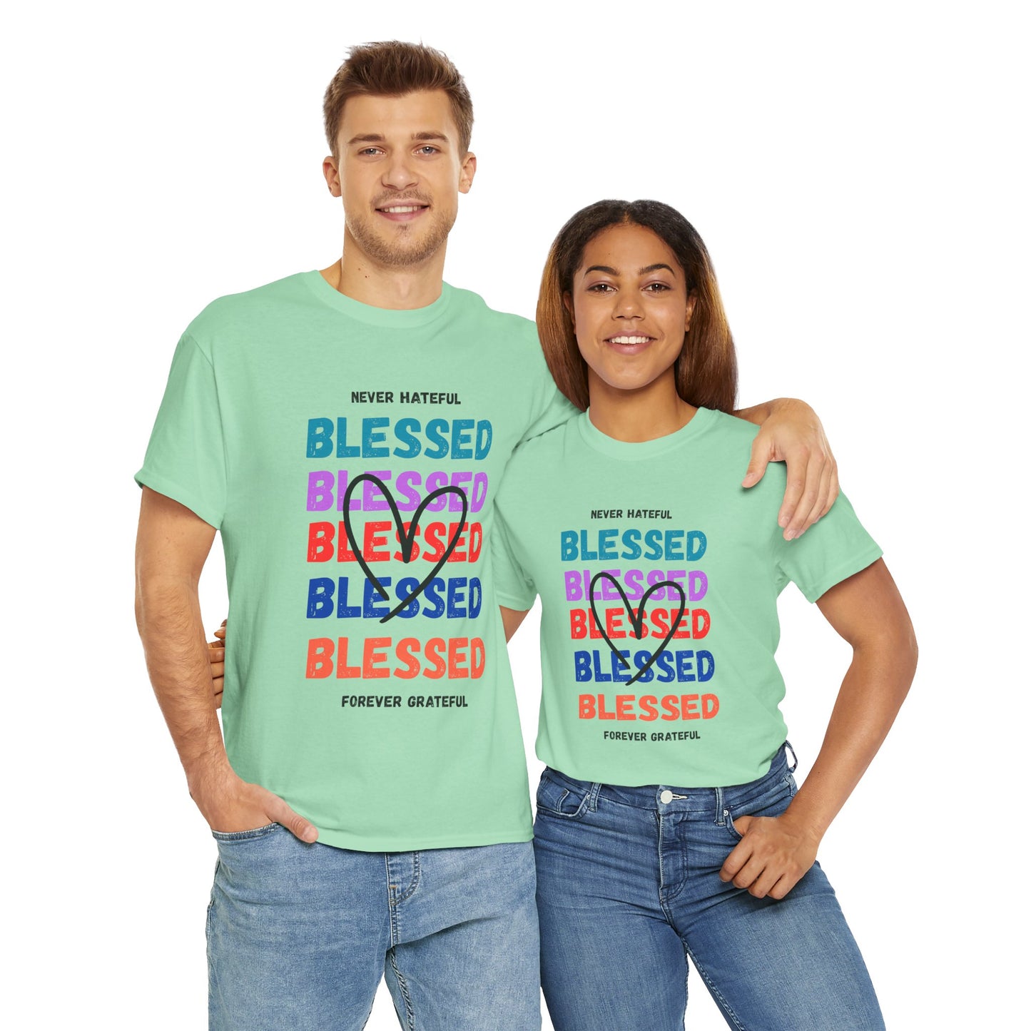 Blessed Grateful Colorful Christian T-Shirt | Positive Faith-Based Tee for Men & Women