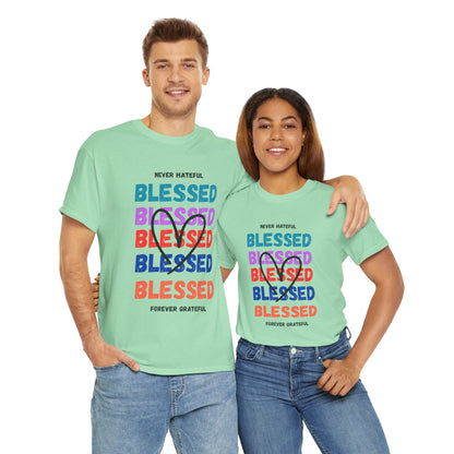 Blessed Grateful Colorful Christian T-Shirt | Positive Faith-Based Tee for Men & Women