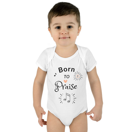 "Born to Praise" Christian Baby Onesie – Soft Cotton Infant Bodysuit