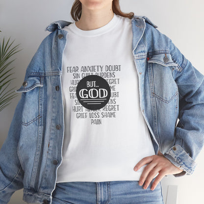 But God Christian T-Shirt – Faith Over Fear Bible Shirt | Inspirational Scripture Tee