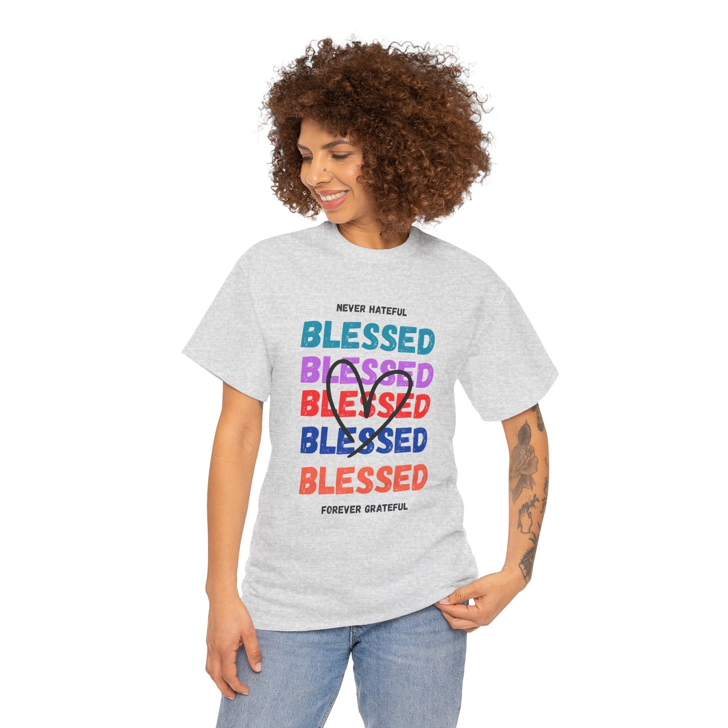 Blessed Grateful Colorful Christian T-Shirt | Positive Faith-Based Tee for Men & Women