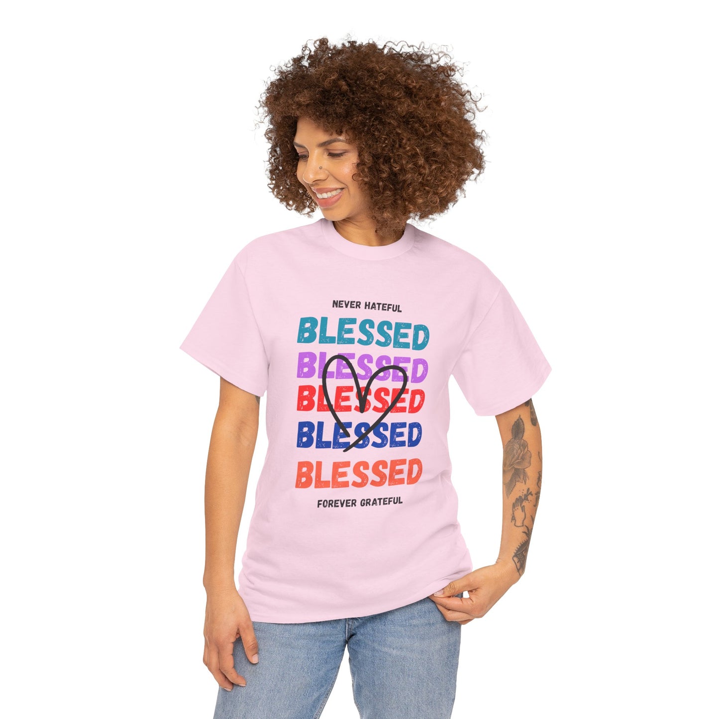 Blessed Grateful Colorful Christian T-Shirt | Positive Faith-Based Tee for Men & Women