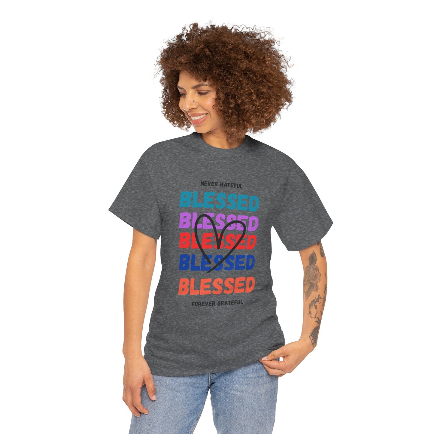 Blessed Grateful Colorful Christian T-Shirt | Positive Faith-Based Tee for Men & Women