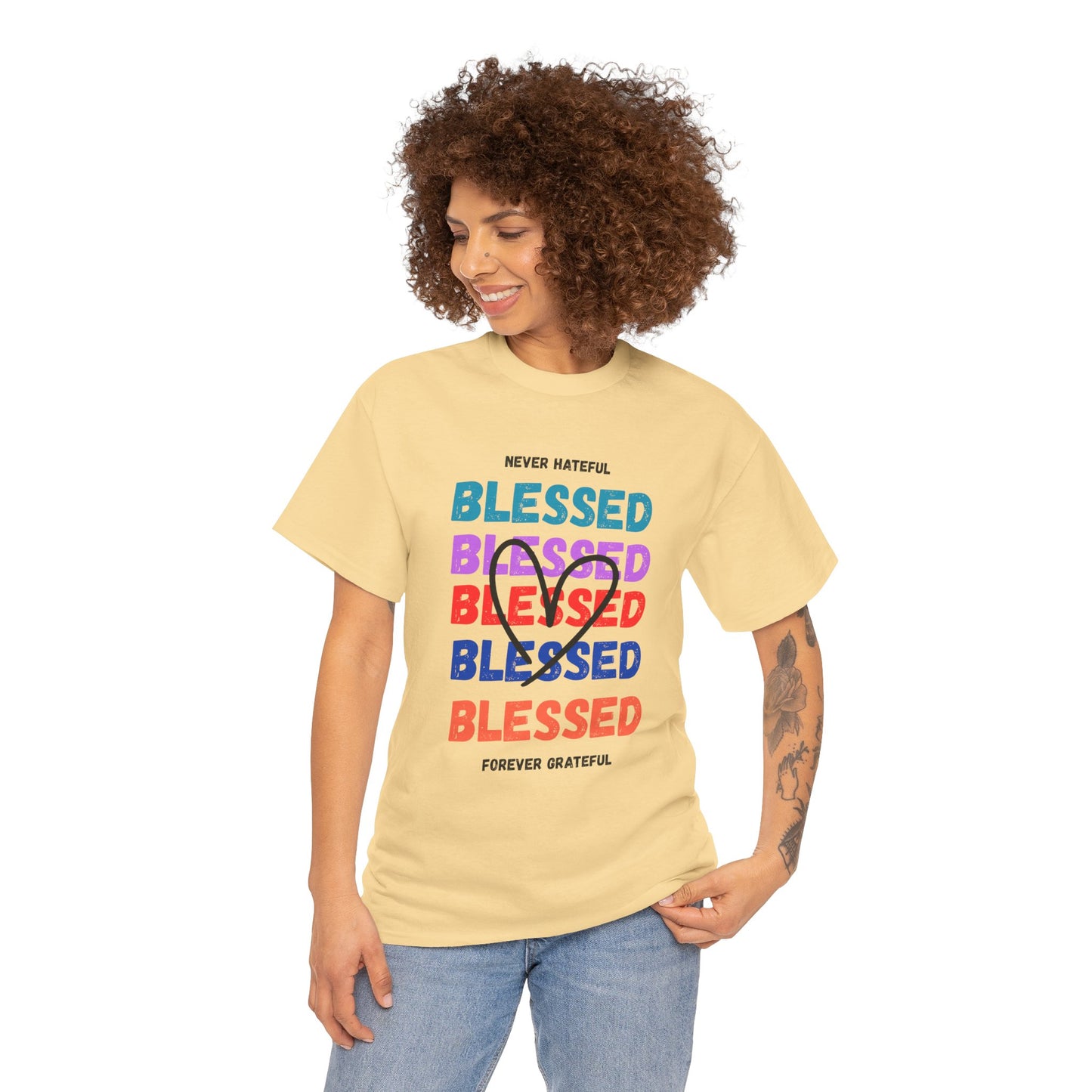 Blessed Grateful Colorful Christian T-Shirt | Positive Faith-Based Tee for Men & Women