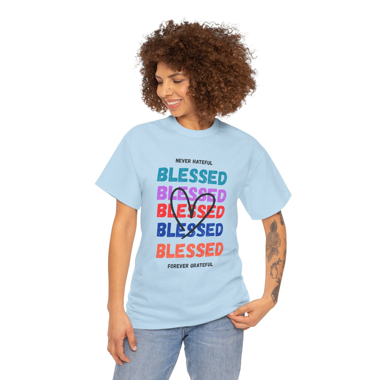 Blessed Grateful Colorful Christian T-Shirt | Positive Faith-Based Tee for Men & Women