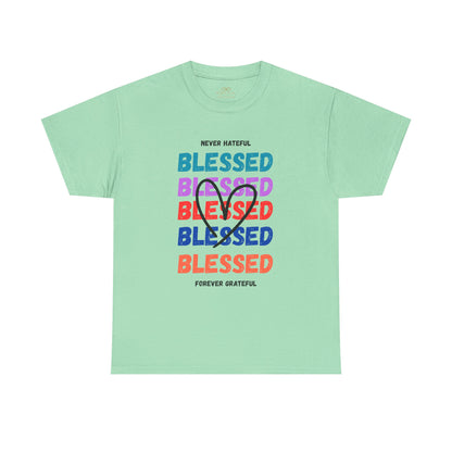 Blessed Grateful Colorful Christian T-Shirt | Positive Faith-Based Tee for Men & Women