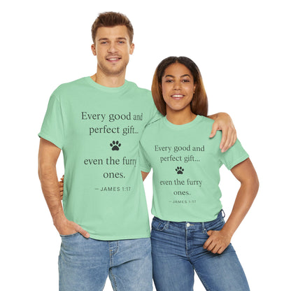 Every Good and Perfect Gift Pet Lover Shirt | James 1:17 Bible Verse Tee
