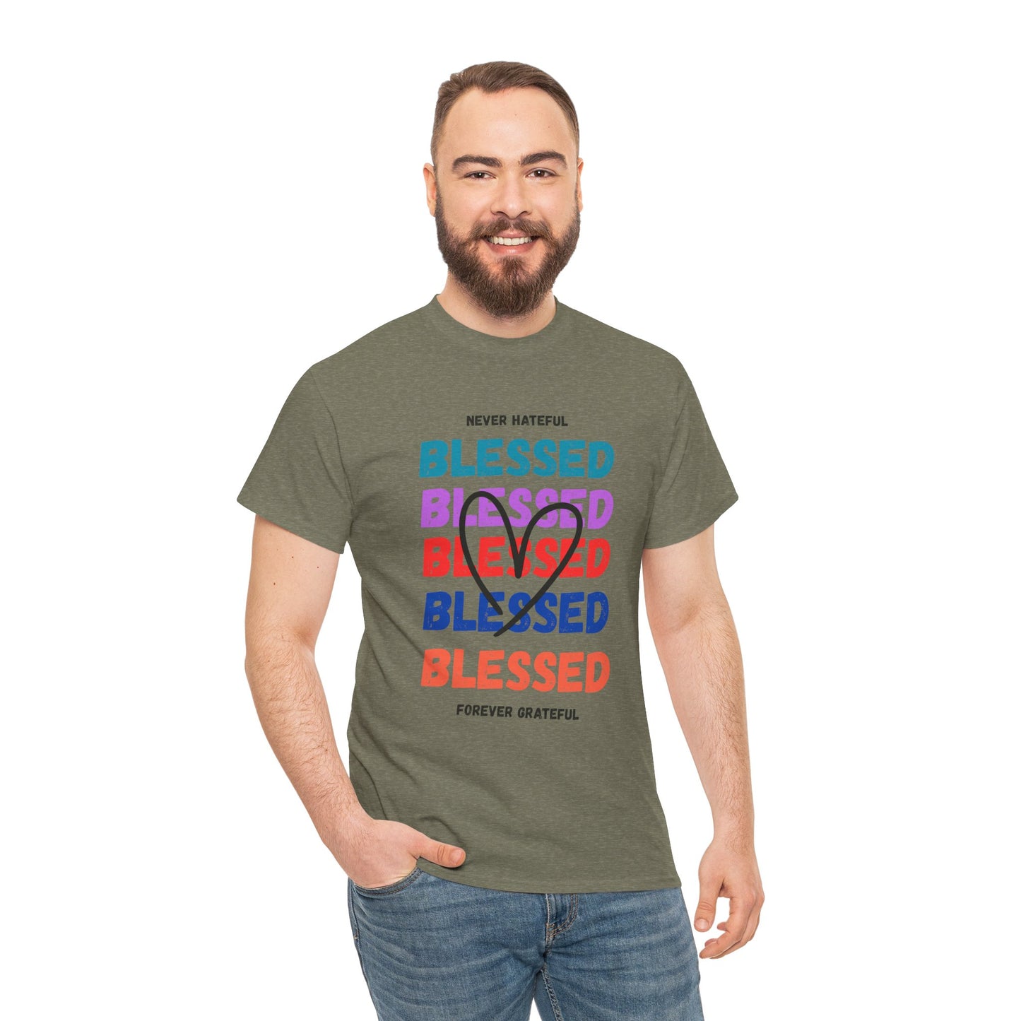Blessed Grateful Colorful Christian T-Shirt | Positive Faith-Based Tee for Men & Women