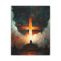 "Path to the Cross" – Christian Abstract Starlit Canvas Wall Art