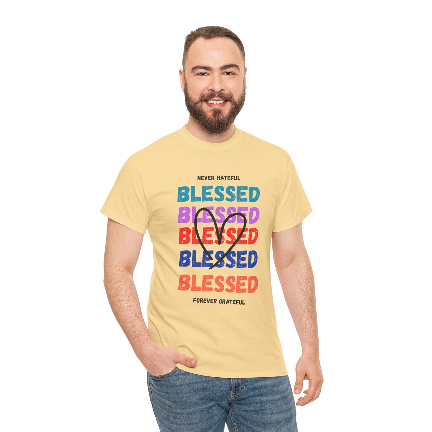 Blessed Grateful Colorful Christian T-Shirt | Positive Faith-Based Tee for Men & Women