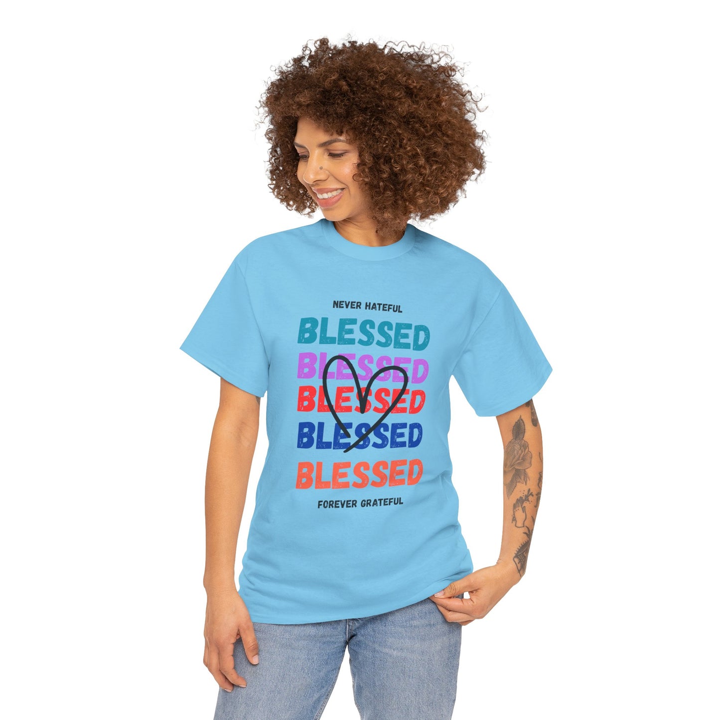 Blessed Grateful Colorful Christian T-Shirt | Positive Faith-Based Tee for Men & Women