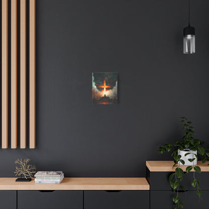 "Path to the Cross" – Christian Abstract Starlit Canvas Wall Art