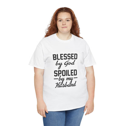 Blessed by God Spoiled by My Husband Christian T-Shirt