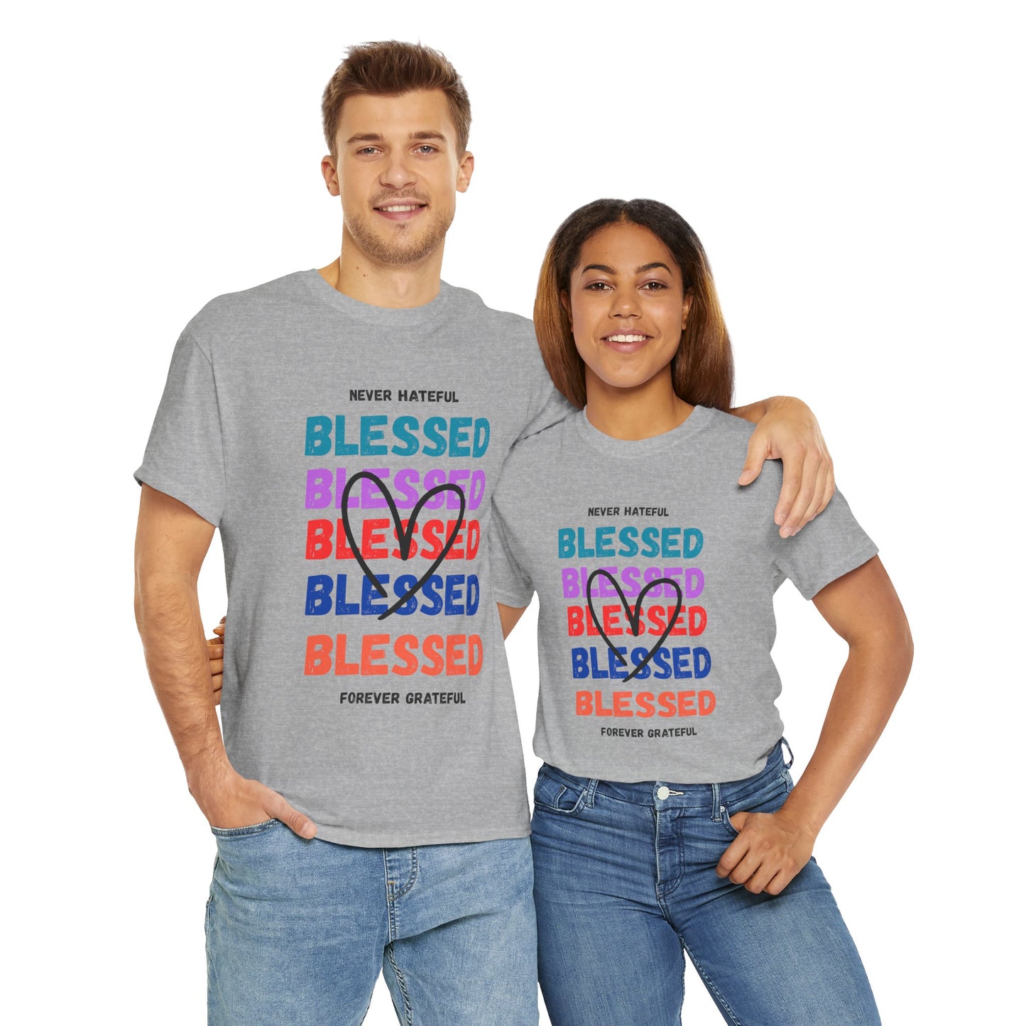 Blessed Grateful Colorful Christian T-Shirt | Positive Faith-Based Tee for Men & Women