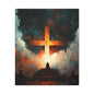 "Path to the Cross" – Christian Abstract Starlit Canvas Wall Art