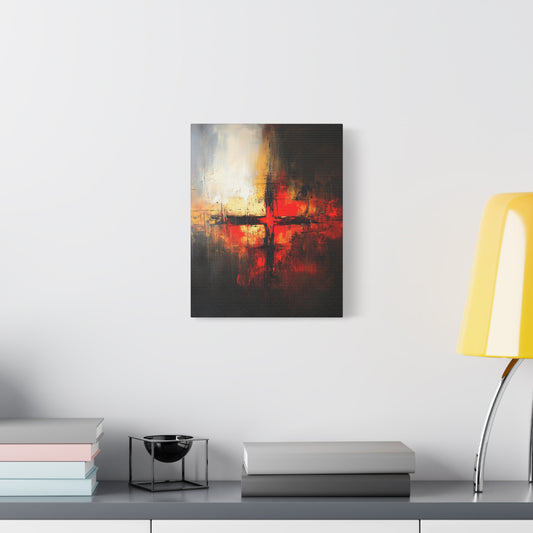 Abstract Red Cross Wall Art – Christian Modern Canvas | Bold Religious Home Decor for Living Room, Office or Prayer Space
