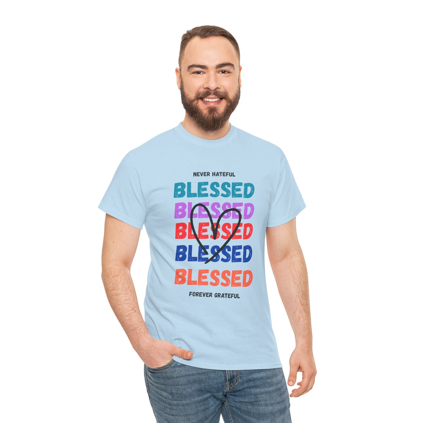 Blessed Grateful Colorful Christian T-Shirt | Positive Faith-Based Tee for Men & Women