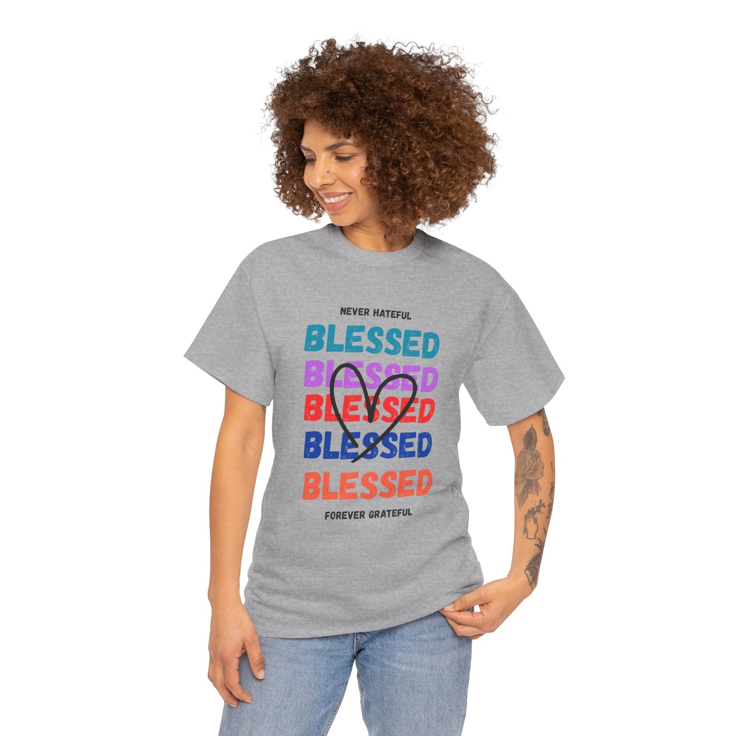 Blessed Grateful Colorful Christian T-Shirt | Positive Faith-Based Tee for Men & Women