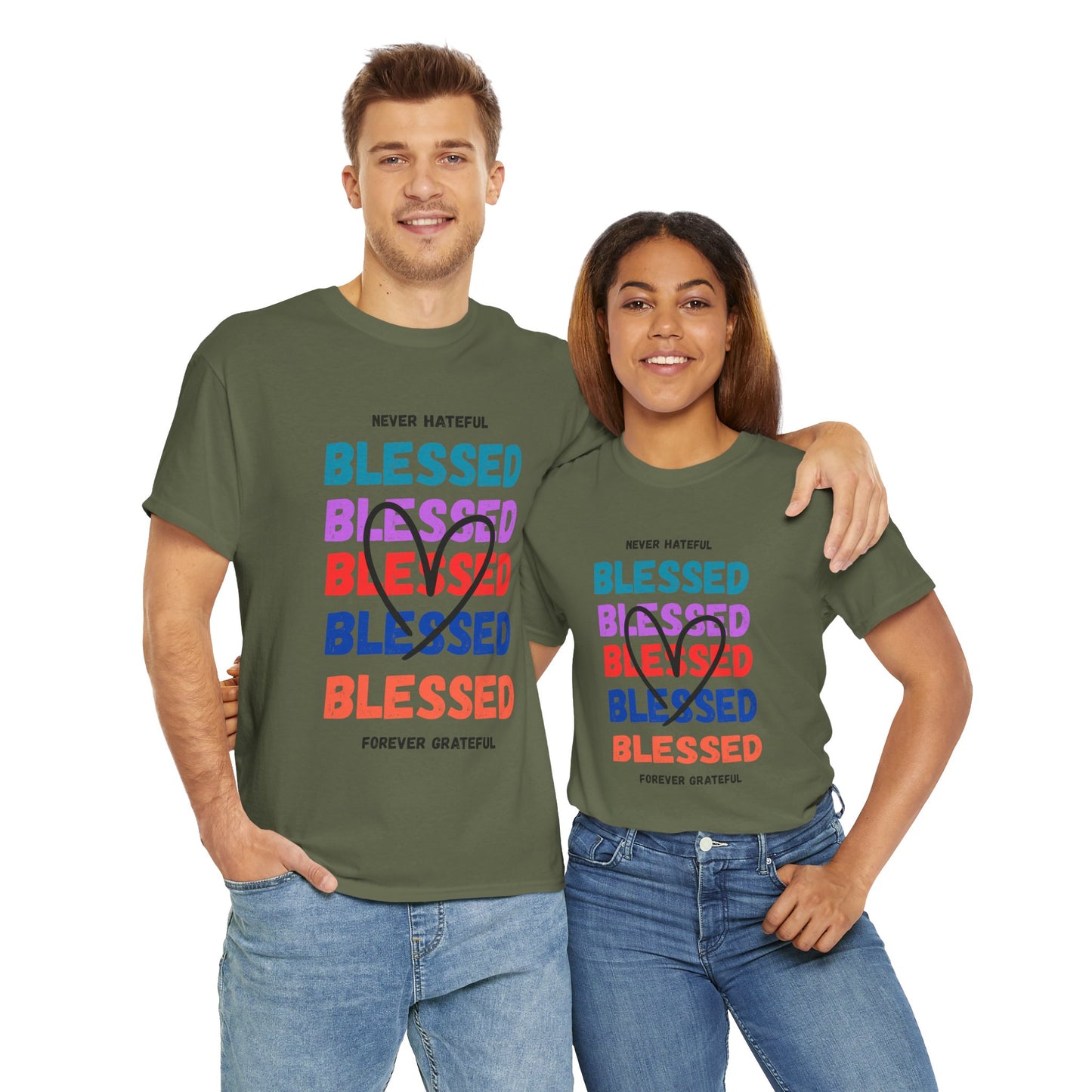 Blessed Grateful Colorful Christian T-Shirt | Positive Faith-Based Tee for Men & Women