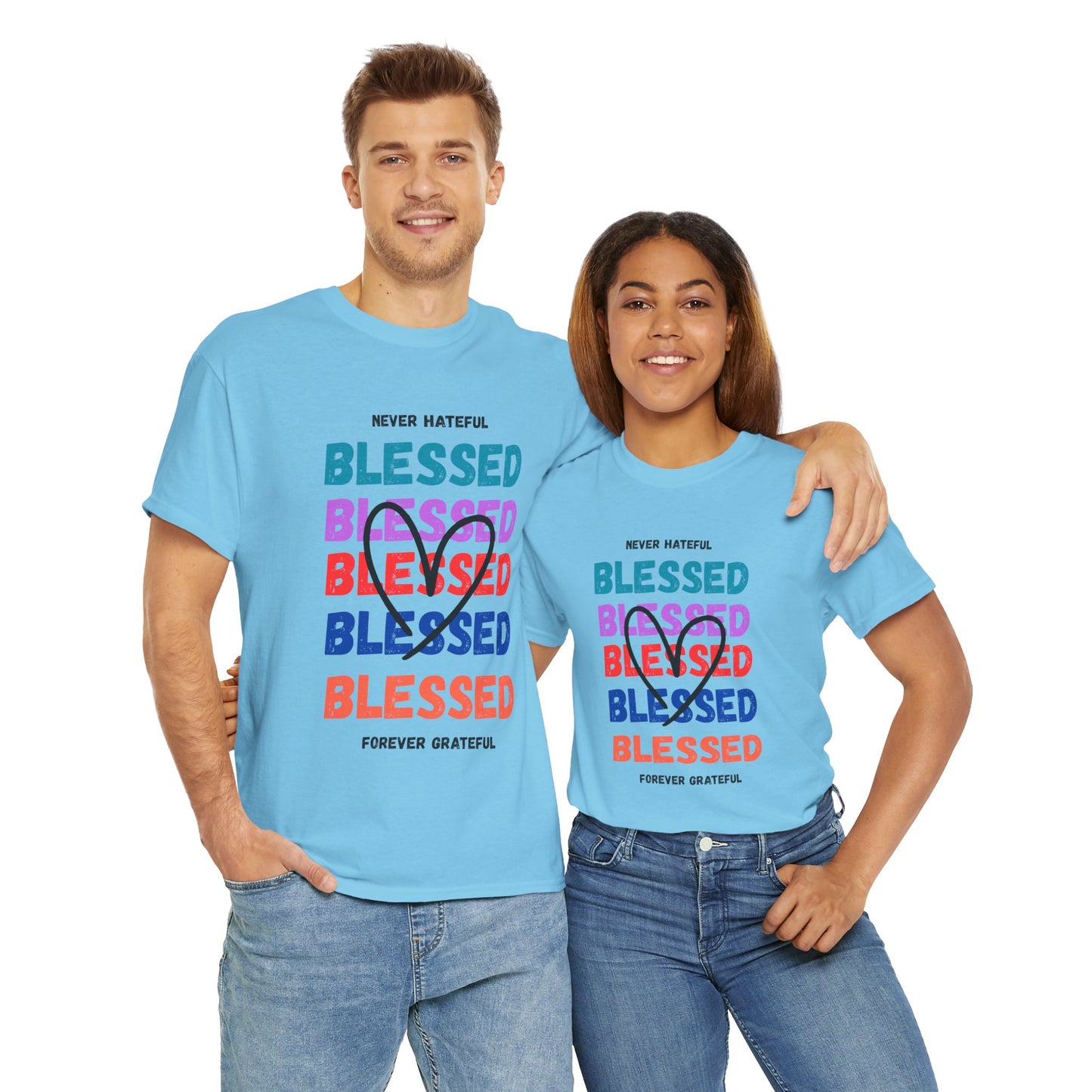 Blessed Grateful Colorful Christian T-Shirt | Positive Faith-Based Tee for Men & Women
