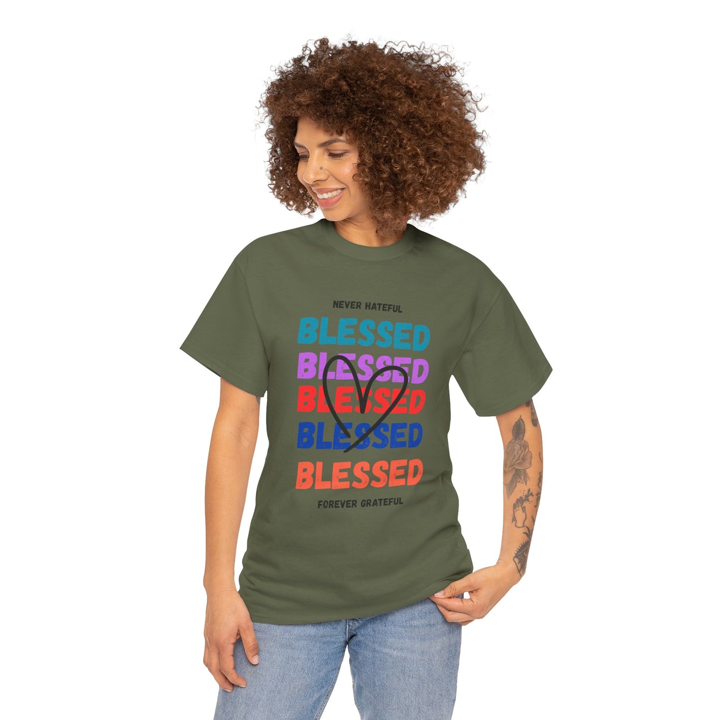 Blessed Grateful Colorful Christian T-Shirt | Positive Faith-Based Tee for Men & Women