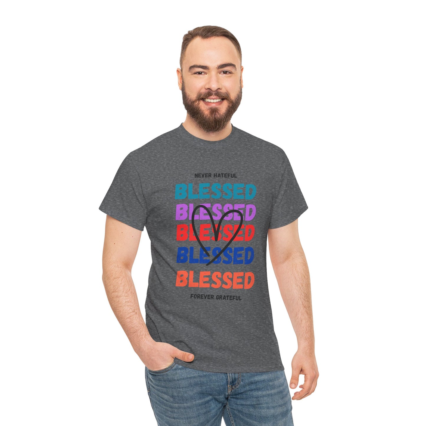 Blessed Grateful Colorful Christian T-Shirt | Positive Faith-Based Tee for Men & Women
