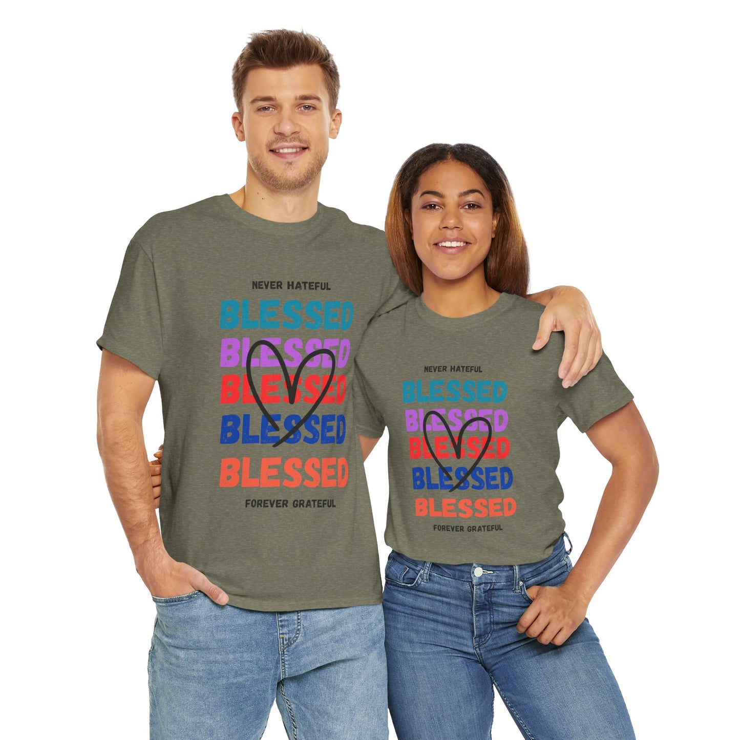 Blessed Grateful Colorful Christian T-Shirt | Positive Faith-Based Tee for Men & Women
