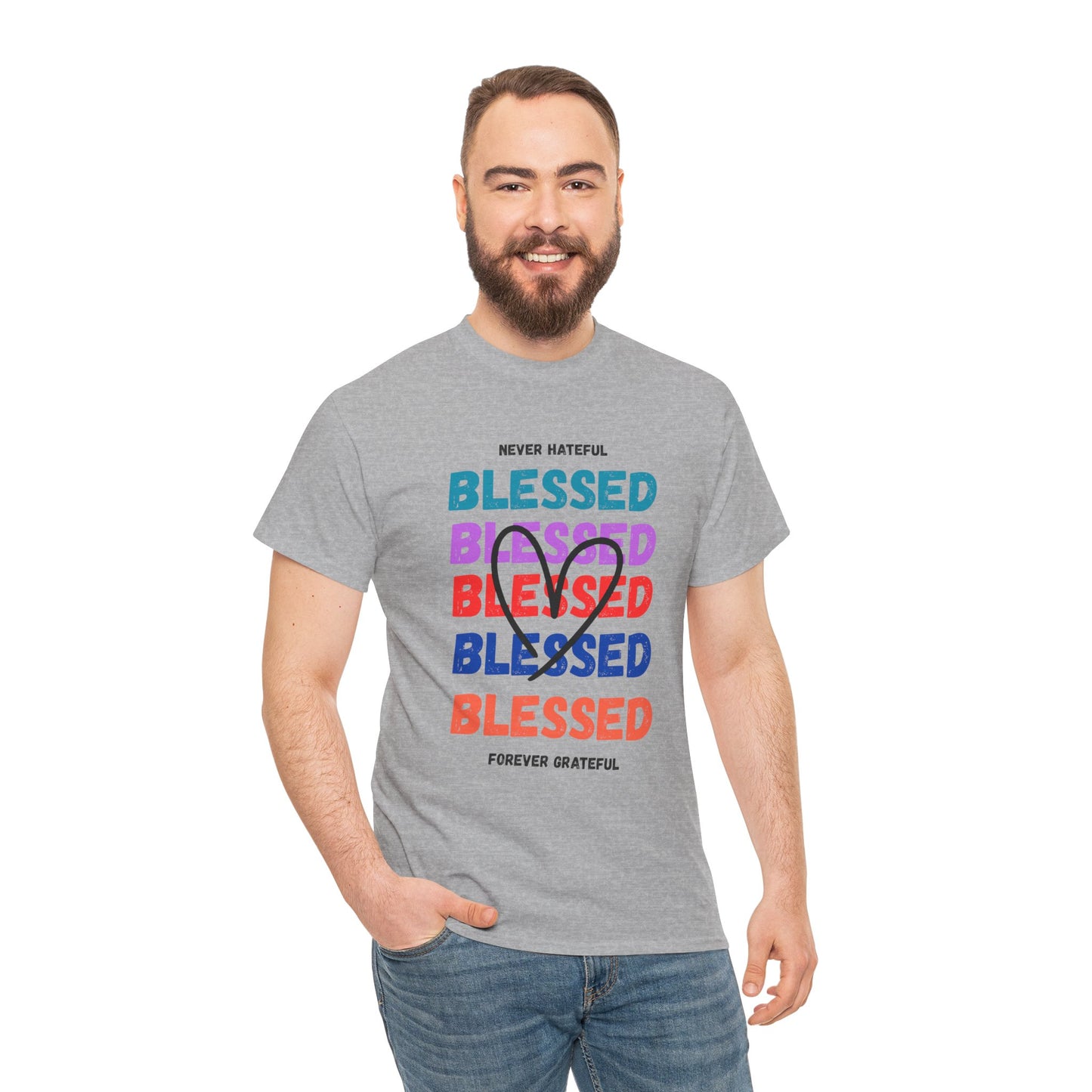 Blessed Grateful Colorful Christian T-Shirt | Positive Faith-Based Tee for Men & Women