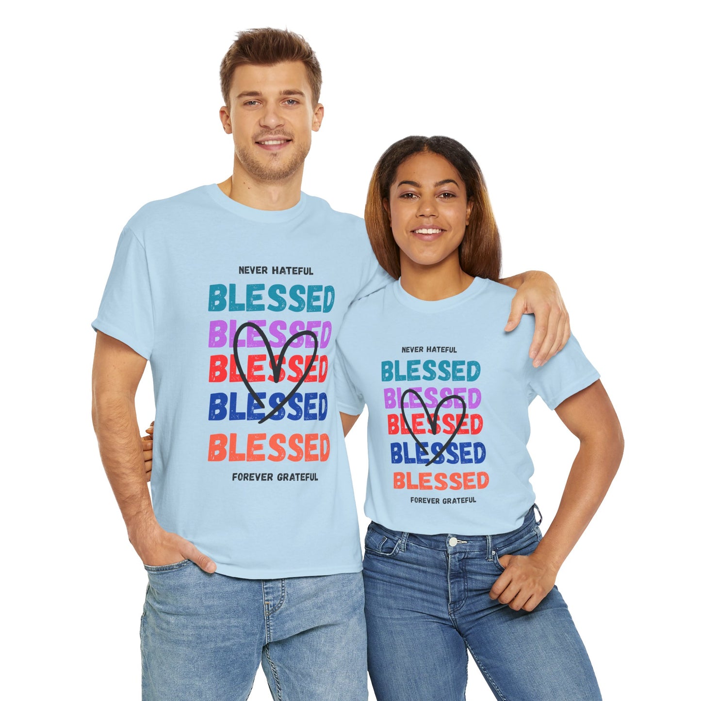 Blessed Grateful Colorful Christian T-Shirt | Positive Faith-Based Tee for Men & Women