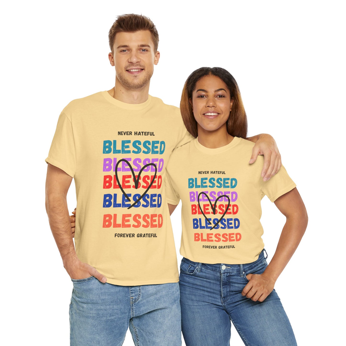 Blessed Grateful Colorful Christian T-Shirt | Positive Faith-Based Tee for Men & Women