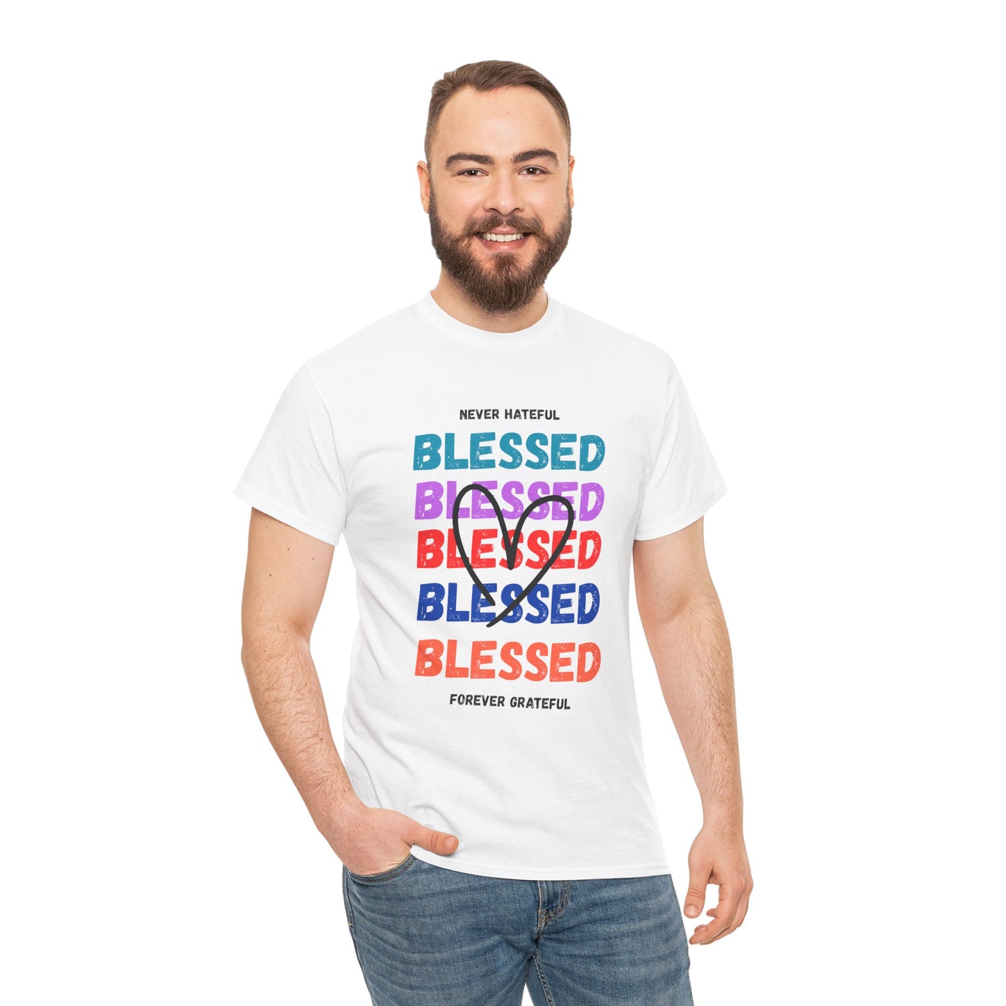 Blessed Grateful Colorful Christian T-Shirt | Positive Faith-Based Tee for Men & Women