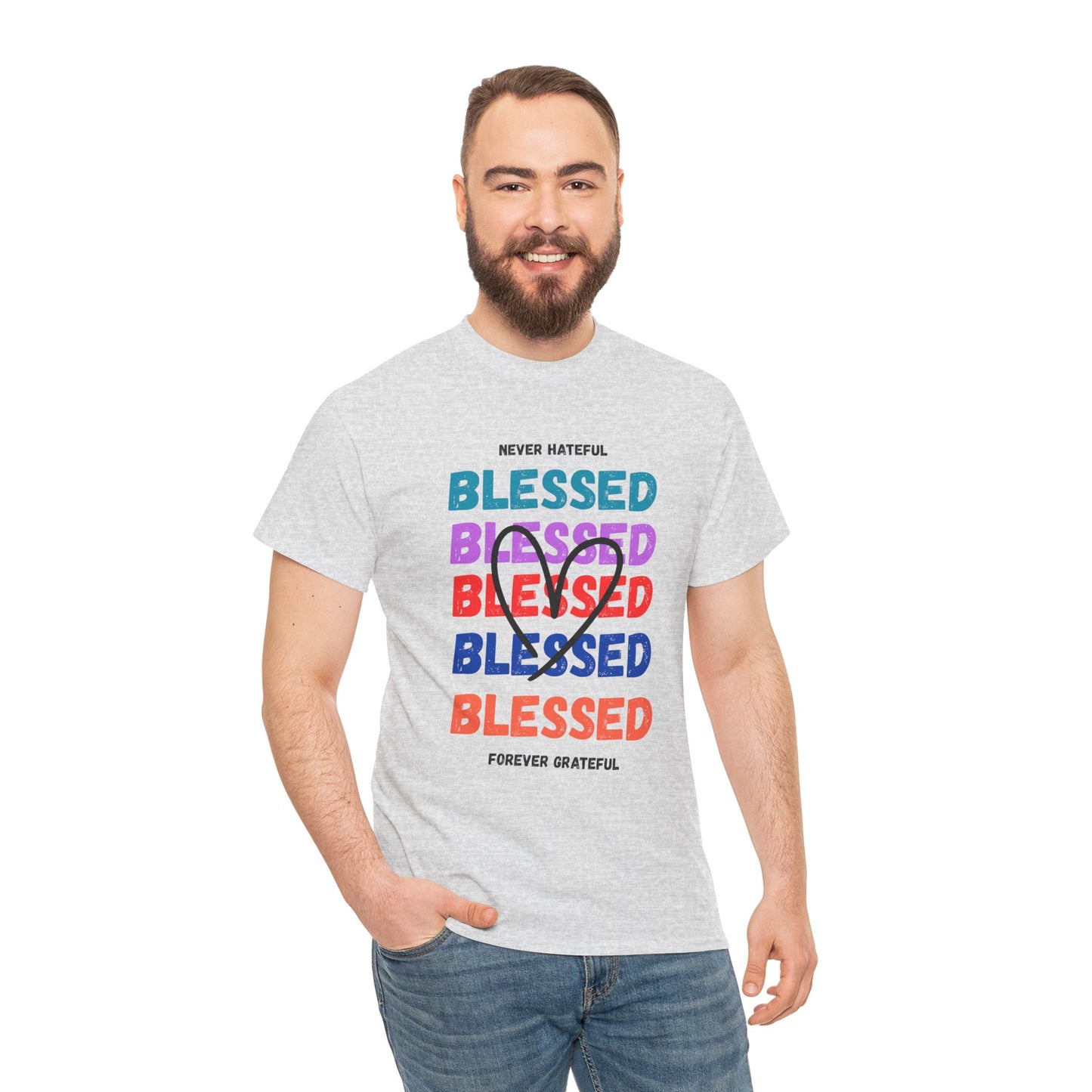 Blessed Grateful Colorful Christian T-Shirt | Positive Faith-Based Tee for Men & Women