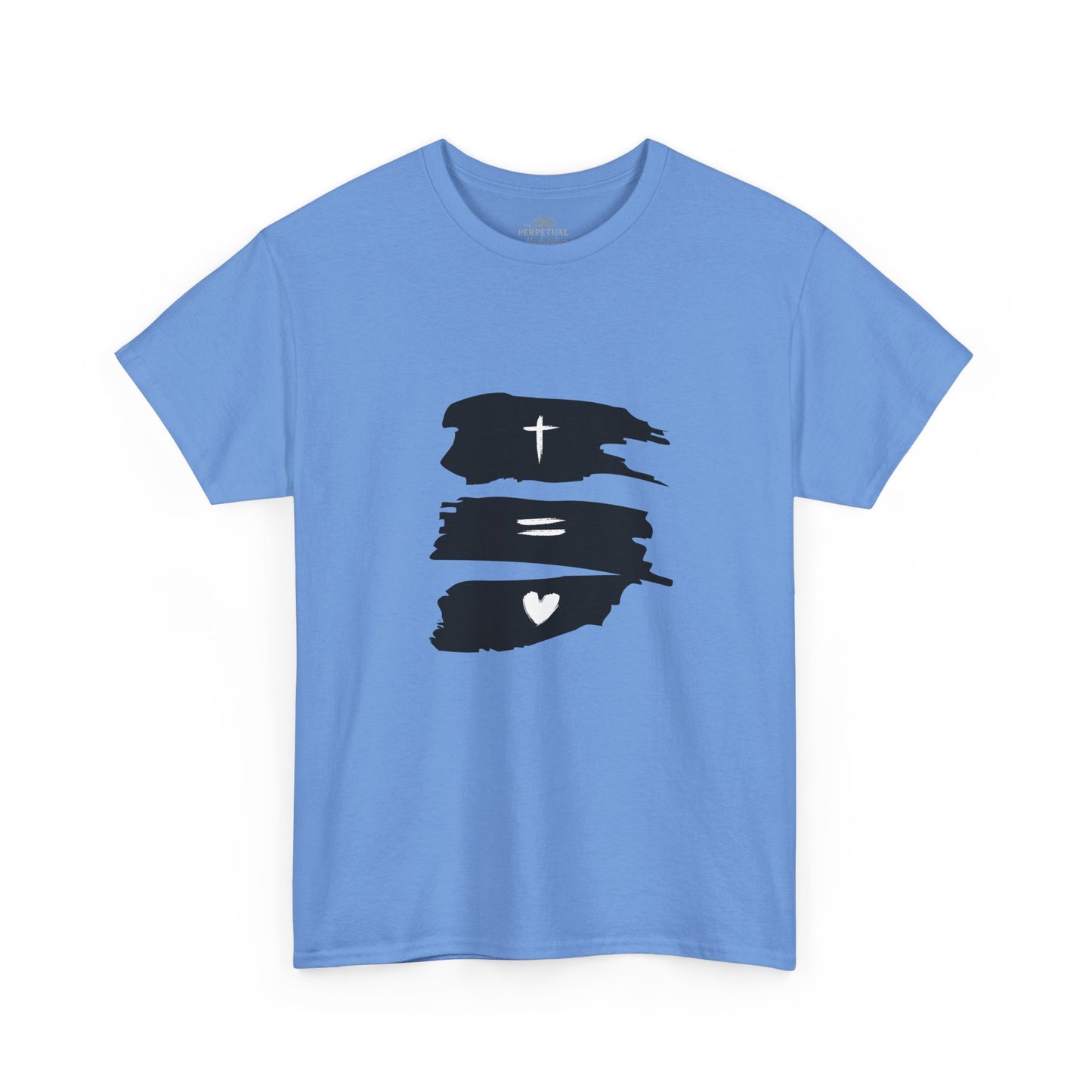 Cross Equals Love – Minimalist Christian Brushstroke T-Shirt