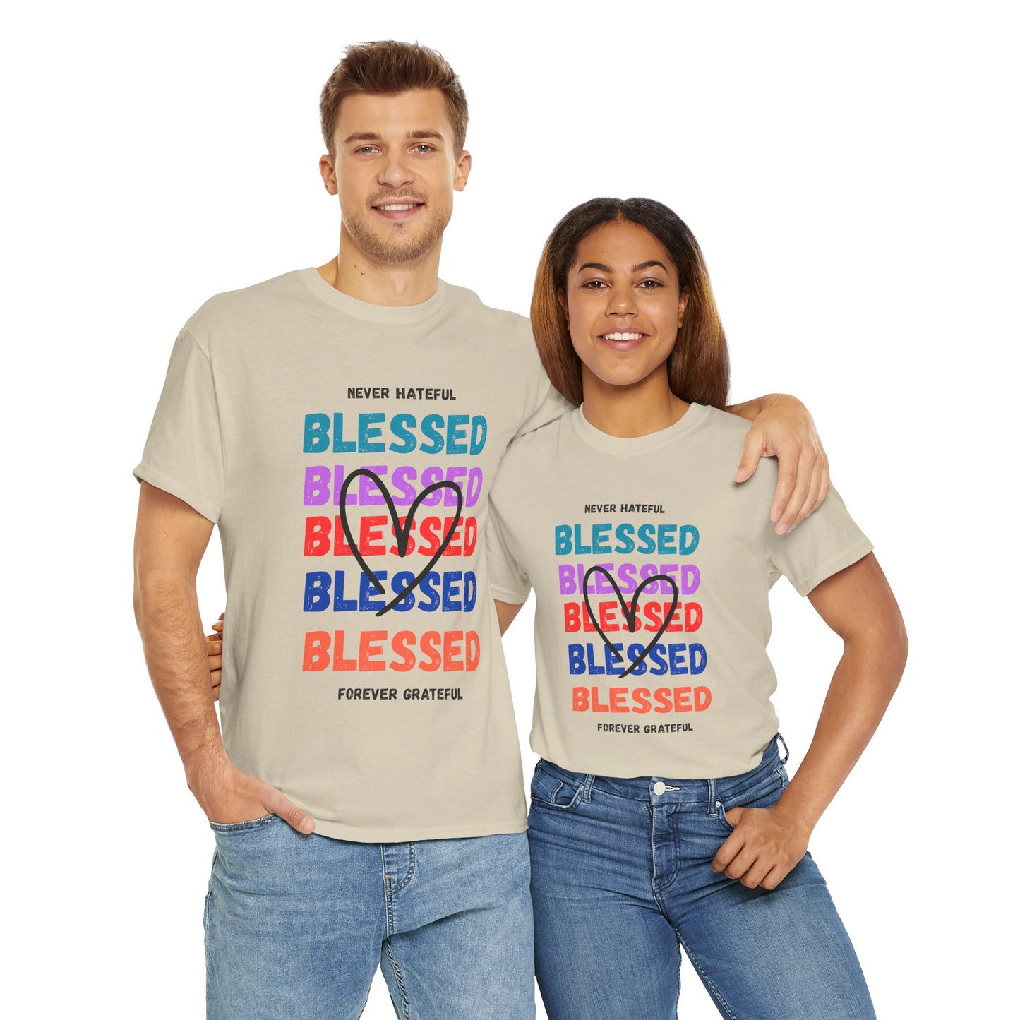 Blessed Grateful Colorful Christian T-Shirt | Positive Faith-Based Tee for Men & Women