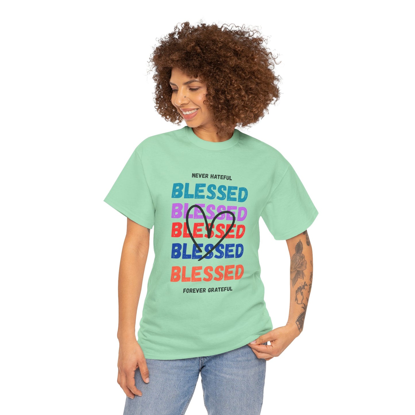 Blessed Grateful Colorful Christian T-Shirt | Positive Faith-Based Tee for Men & Women