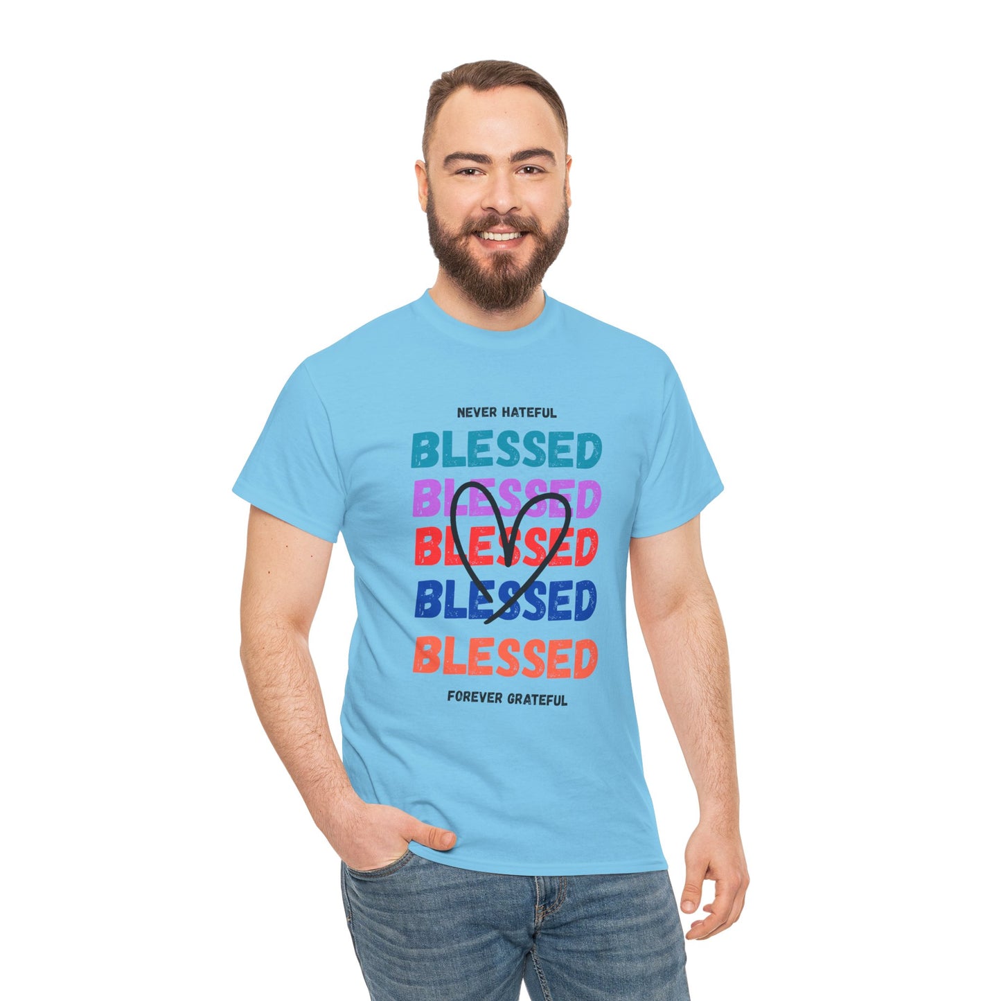 Blessed Grateful Colorful Christian T-Shirt | Positive Faith-Based Tee for Men & Women