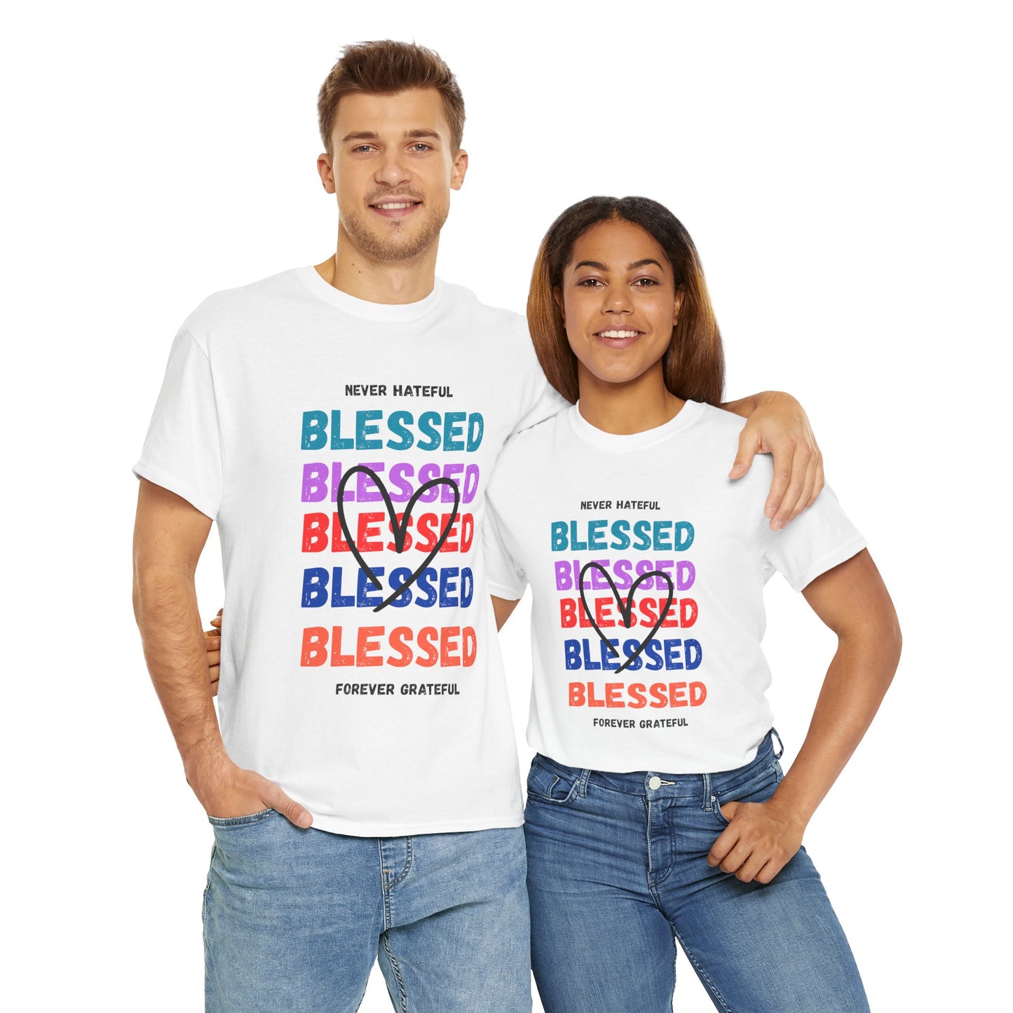 Blessed Grateful Colorful Christian T-Shirt | Positive Faith-Based Tee for Men & Women