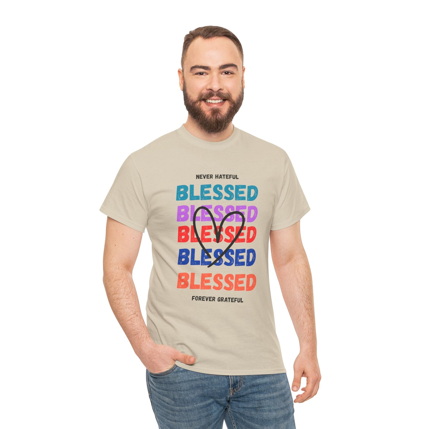 Blessed Grateful Colorful Christian T-Shirt | Positive Faith-Based Tee for Men & Women