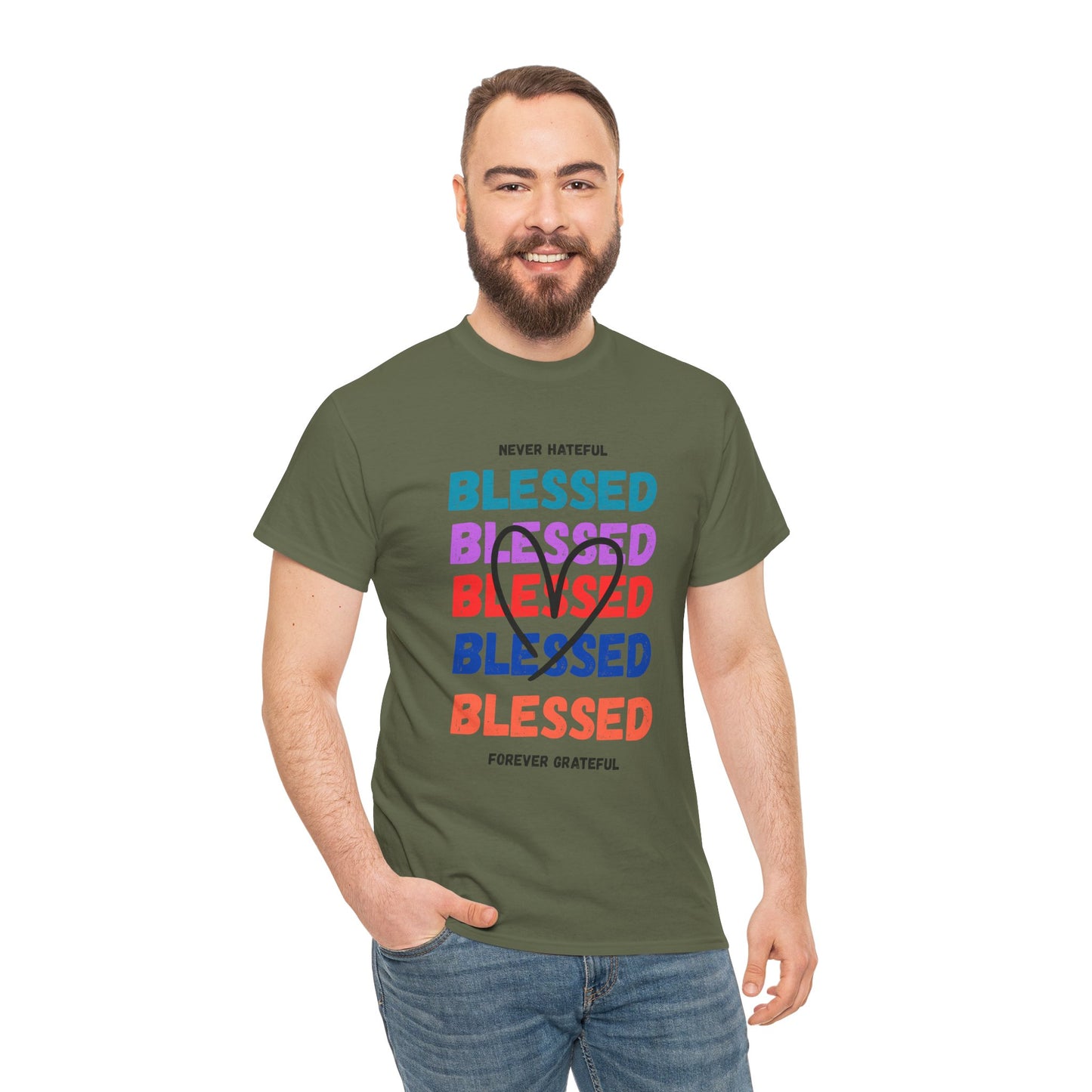 Blessed Grateful Colorful Christian T-Shirt | Positive Faith-Based Tee for Men & Women